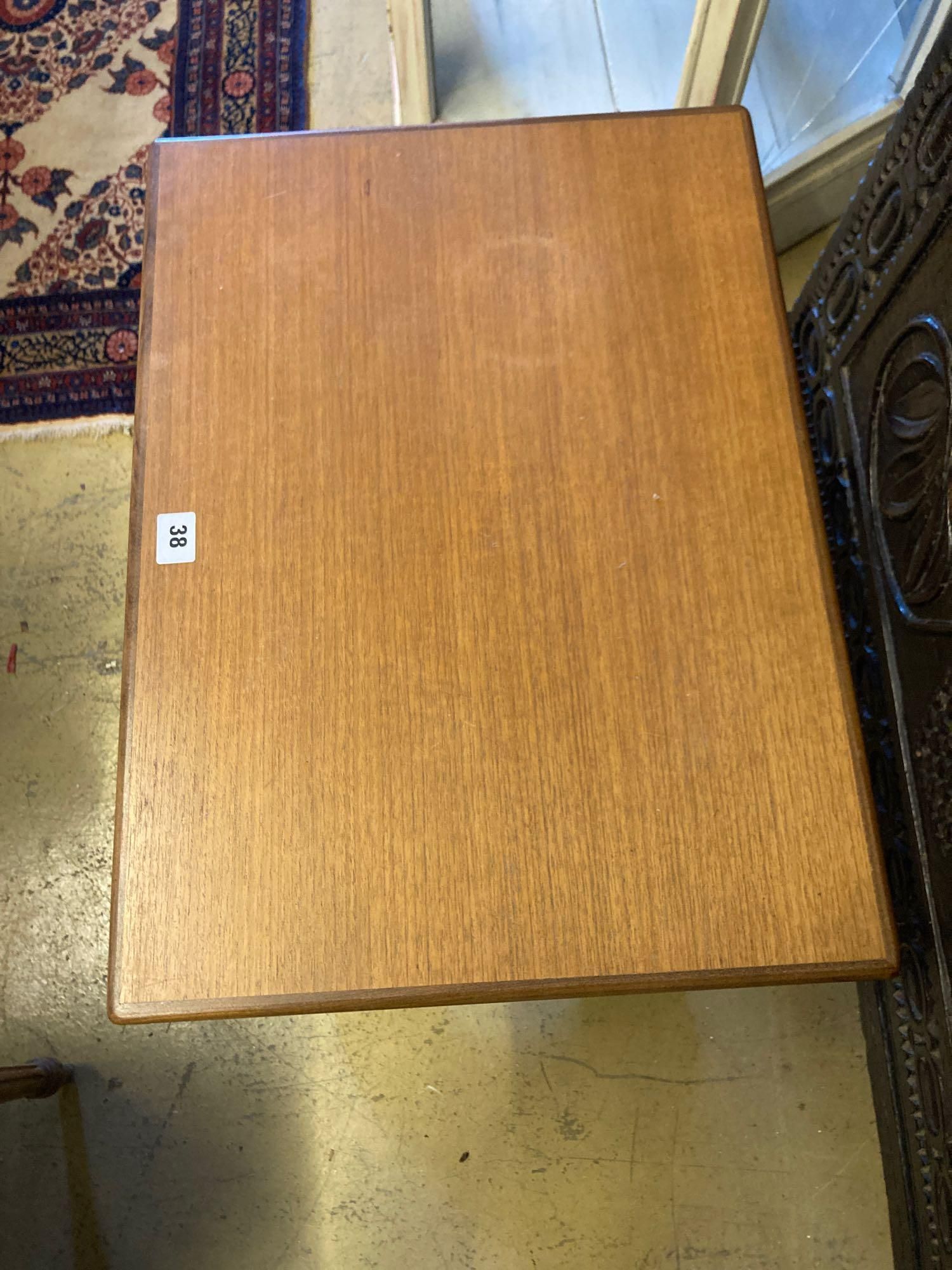 A nest of three G plan teak occasional tables, width 56cm